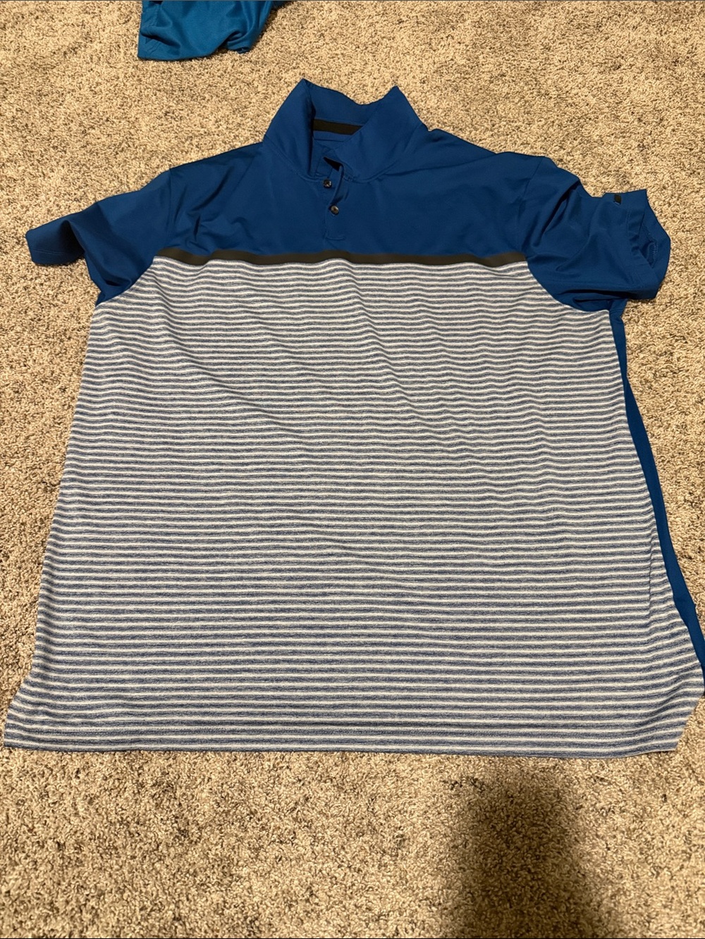 Nike TW tiger woods Vapor Striped Polo in Gym Blue